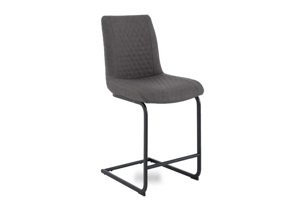 Grey Faux Leather Counter Bar Stool - Barton