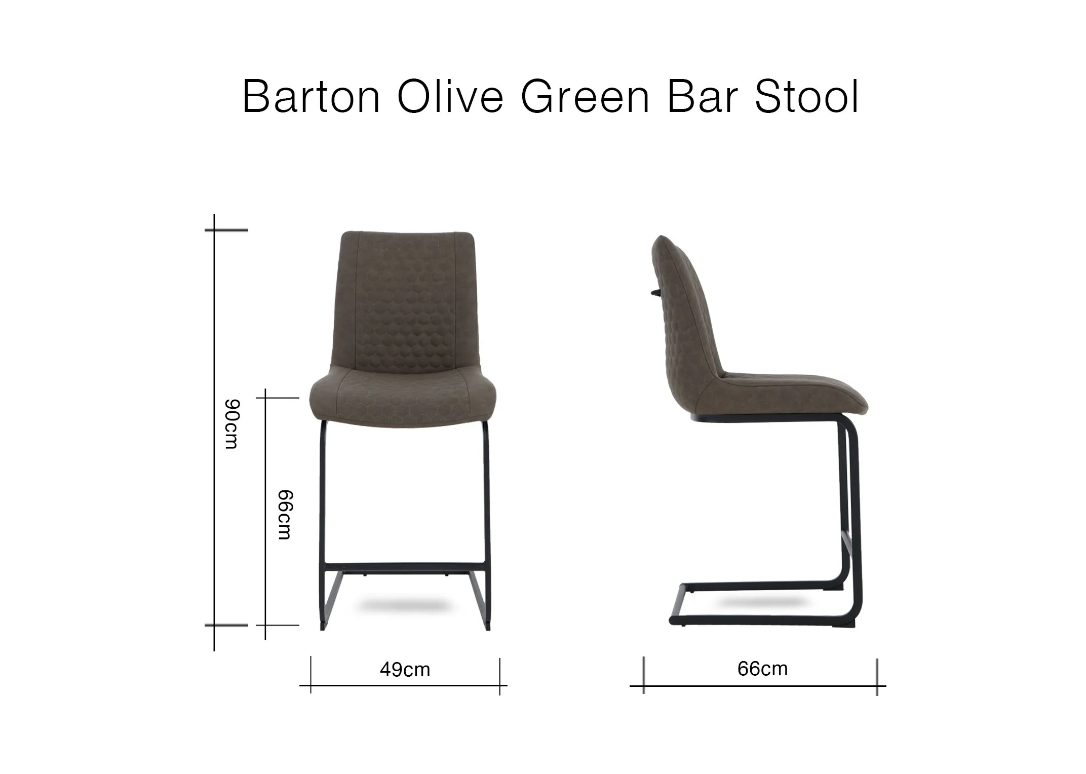 Olive Stool Olive Green Faux Leather Counter Bar Stool - Barton - EZ Living Furniture