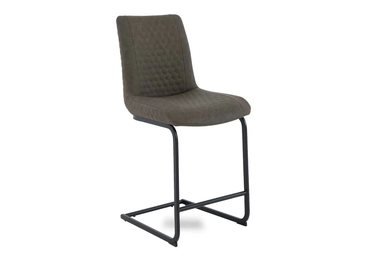 Olive Green Faux Leather Counter Bar Stool - Barton
