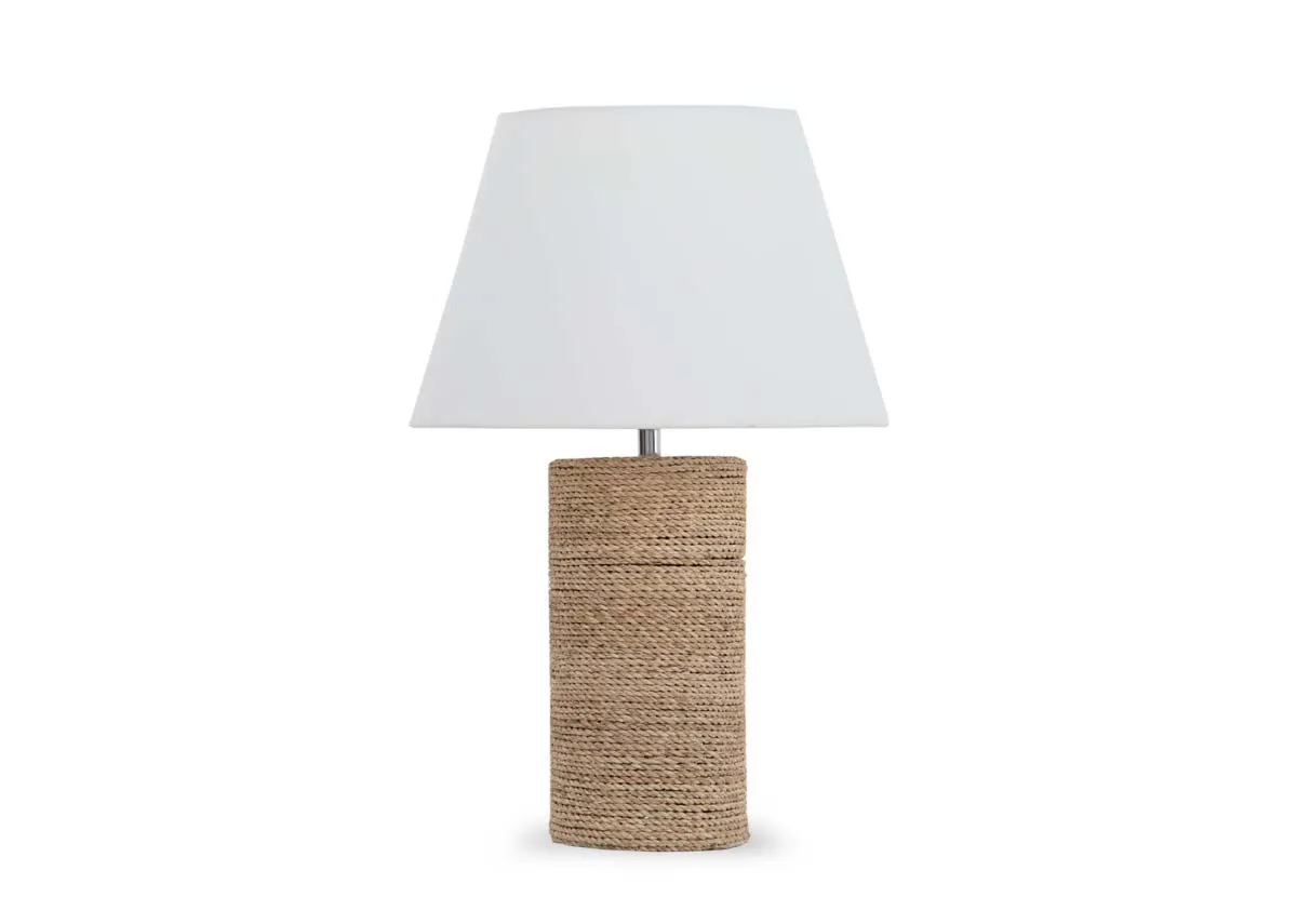 Abaca Table Lamp With White Shade - Melody