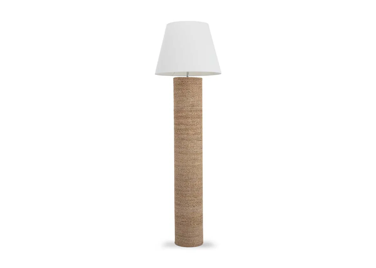Abaca Floor Lamp with White Shade - Melody