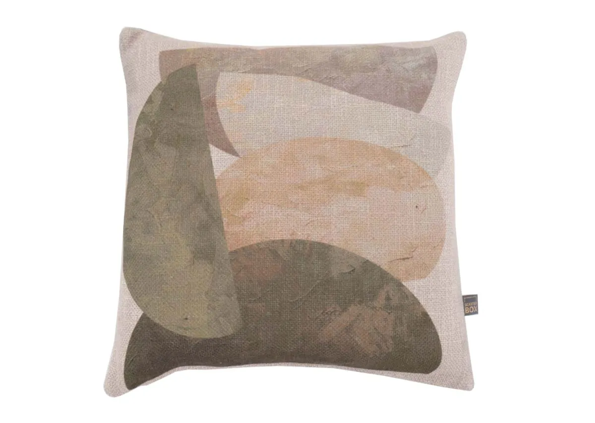 45cm Green & Cream Cushion - Geo Stack - EZ Living Furniture
