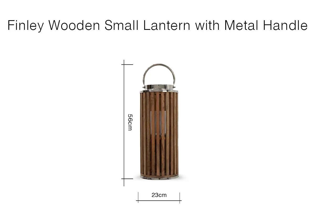 A dimension image of the Small Finley Lantern with 23cm x 56cm
