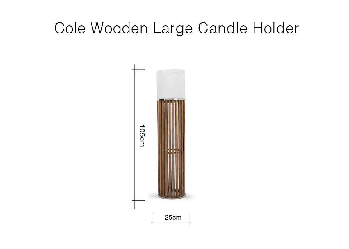 A dimension image of the Cole Large Candle holder with 25cm x 105cm