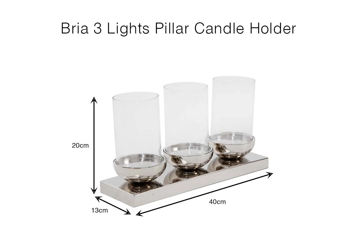 A dimension image of the Bria Lights Candle Holder with 40cm x 13cm x 20cm