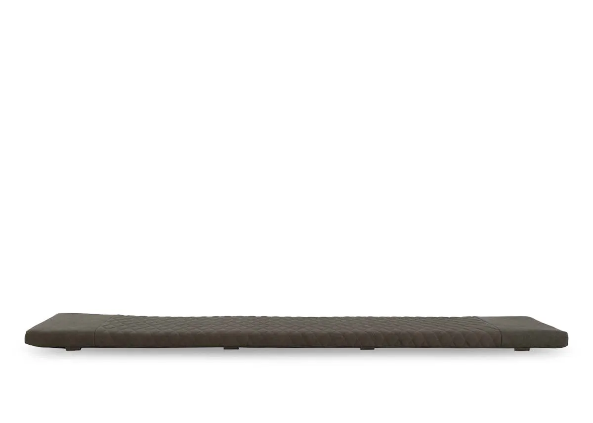 A dimension image of the Lucca Olive green bench pad with 200cm x 45cm