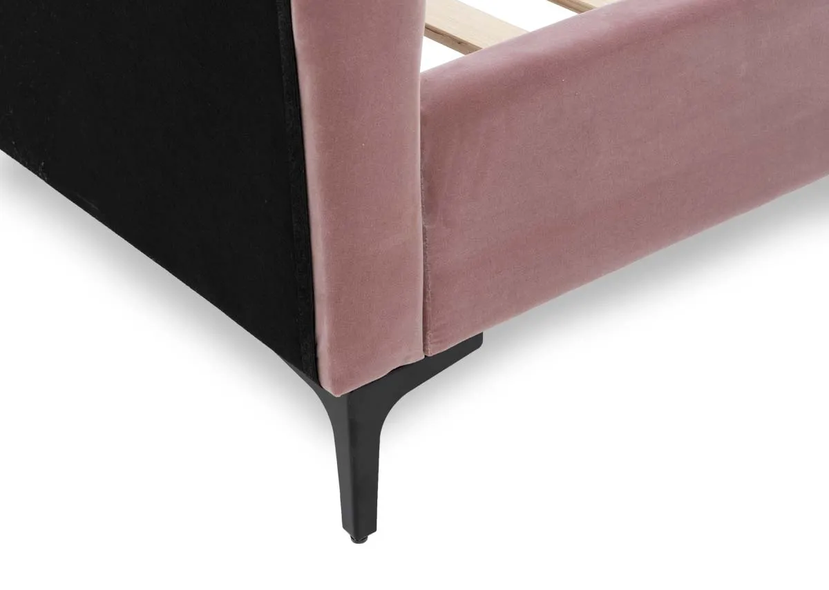 A dimension image of the Faye 3ft Pink Bedframe with 106cm X 210cm X 125cm