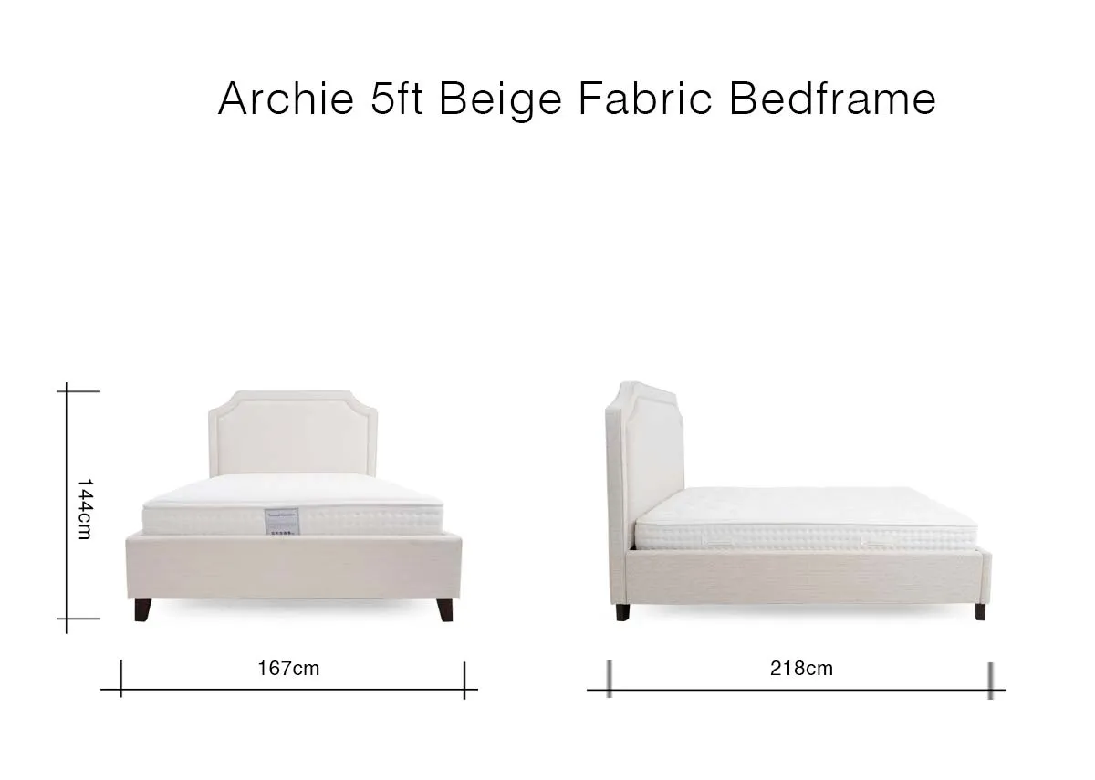 A dimension image of the Archie 5ft Bed frame with 167cm x 218cm x 144cm