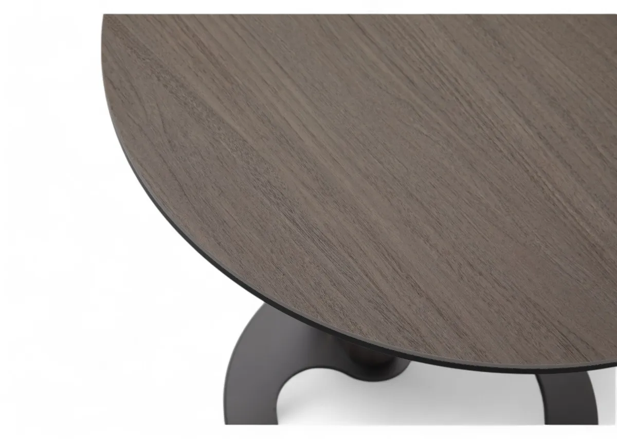 A ceramic top sofa table from EZ Livings Blanco range. Closeup of ceramic brown top
