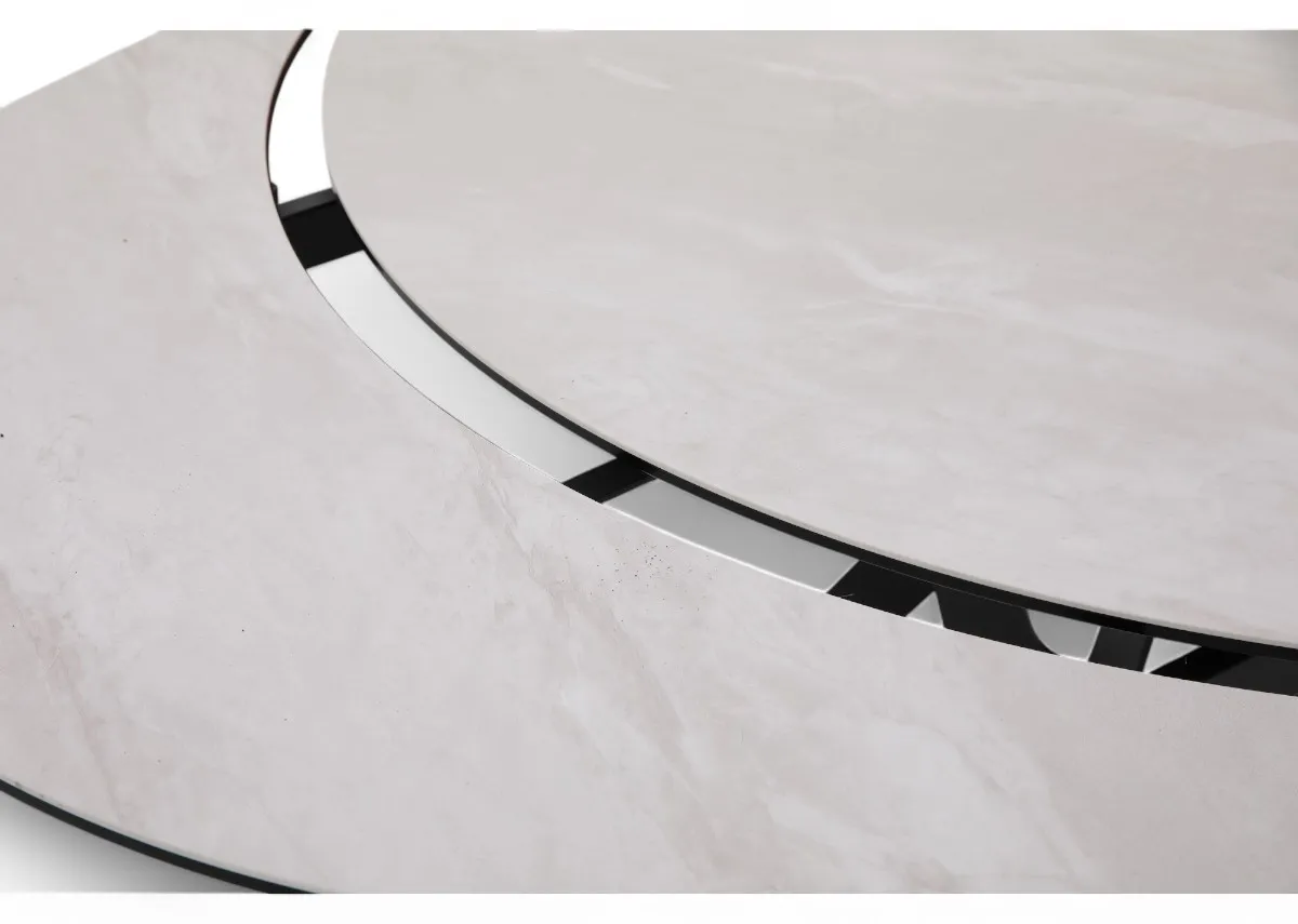 A ceramic top dining table from EZ Livings Fusion range. Angled view not extended.