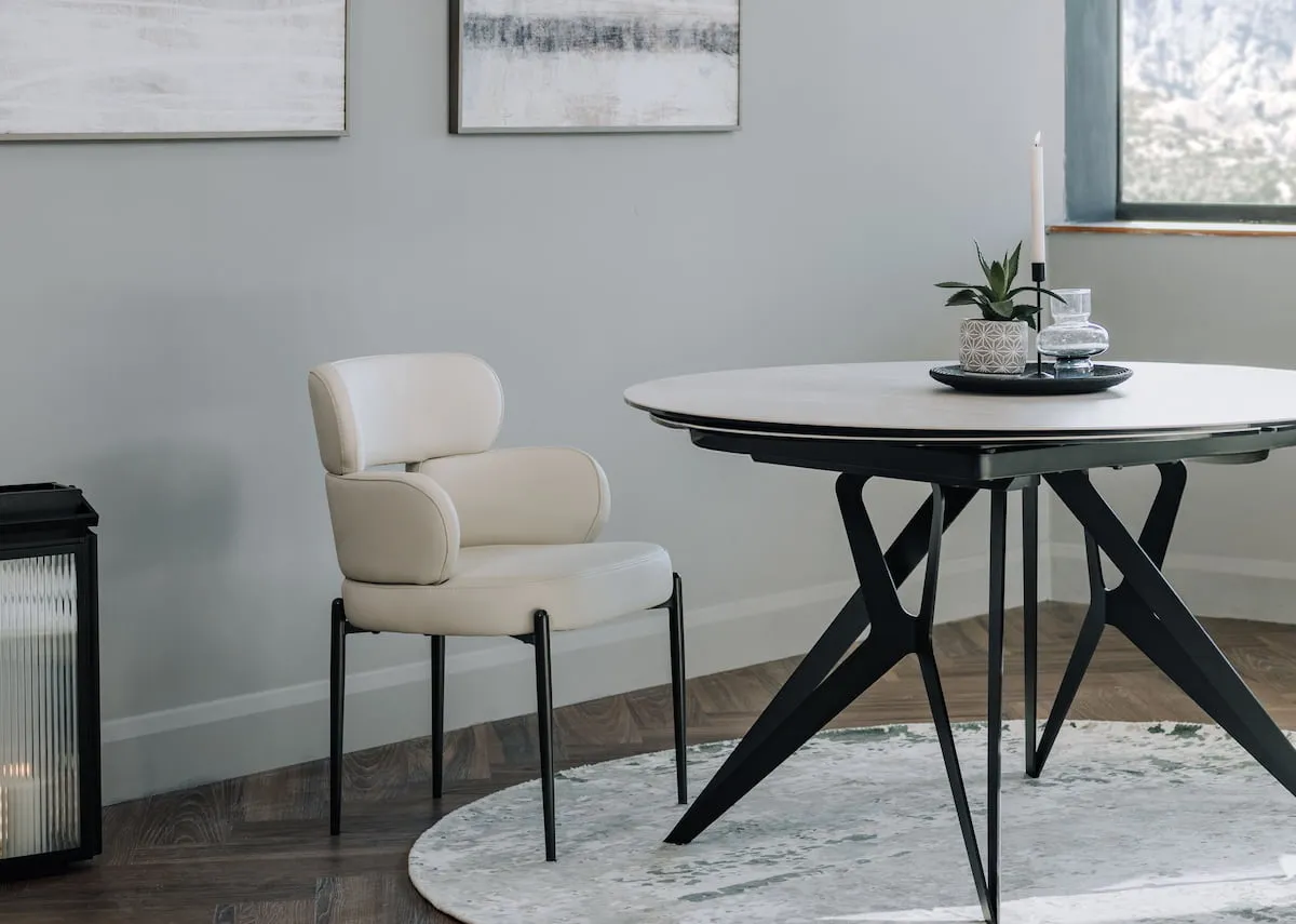 Off White Faux Leather Dining Chair - Fusion