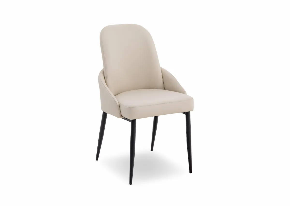 Off White Leather Dining Chair - Tempo