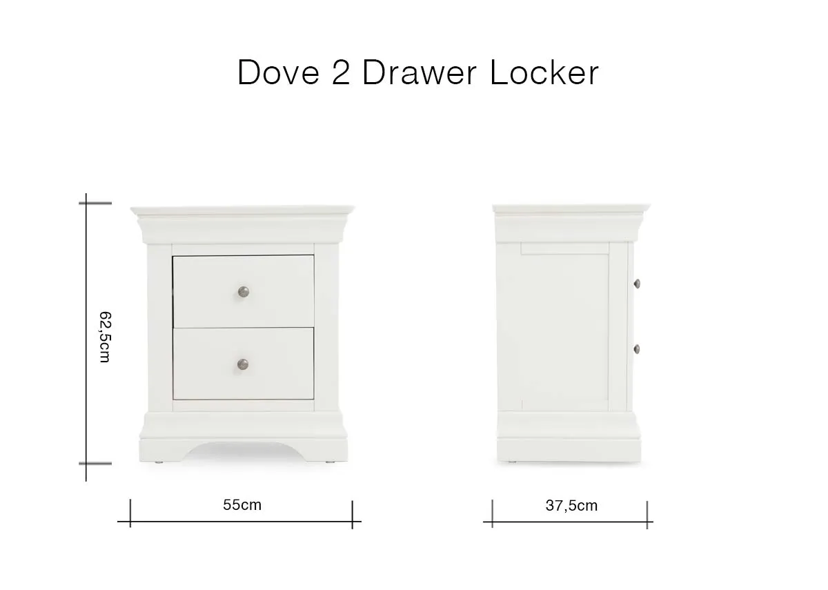 A dimension image of the Dove locker with 55cm x 37.5cm