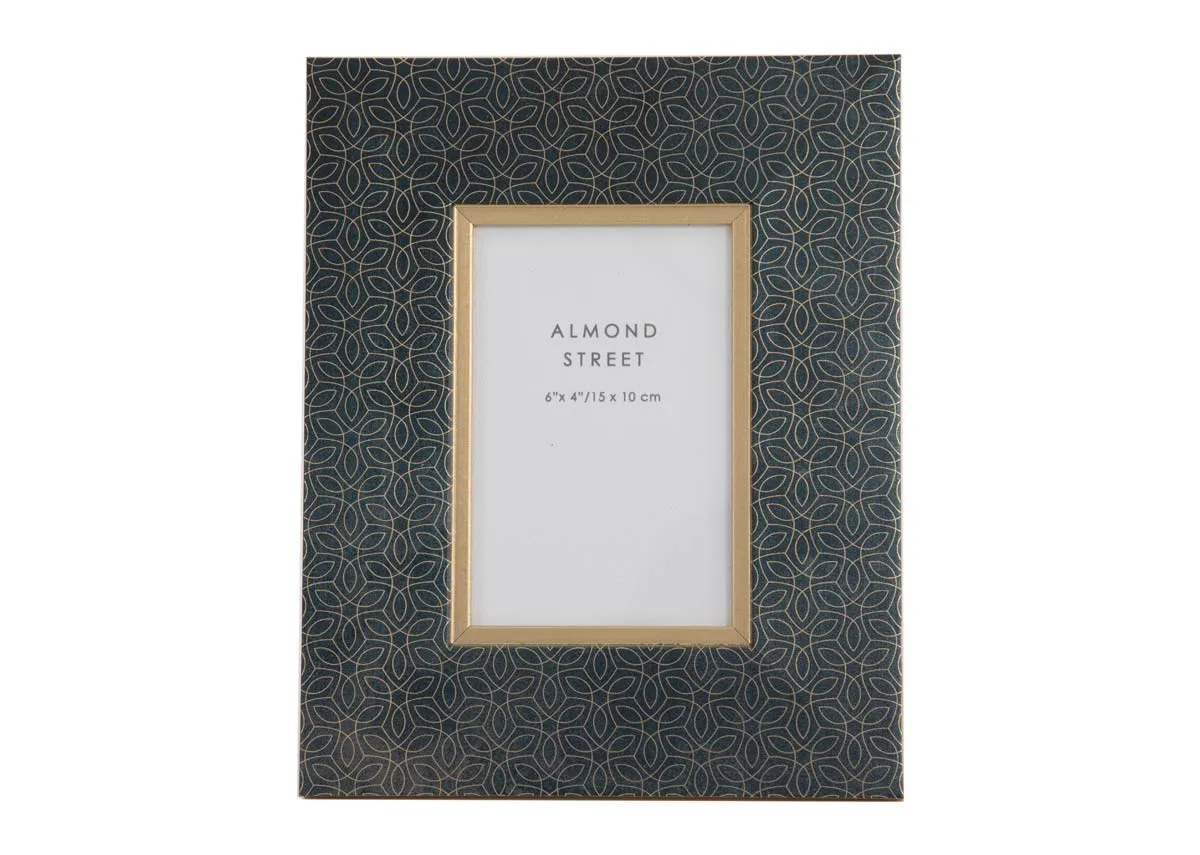 6" X 4" Teal & Gold Photo Frame - Falmouth