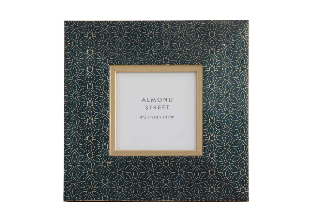 10cm X 10cm Teal & Gold Photo Frame - Falmouth