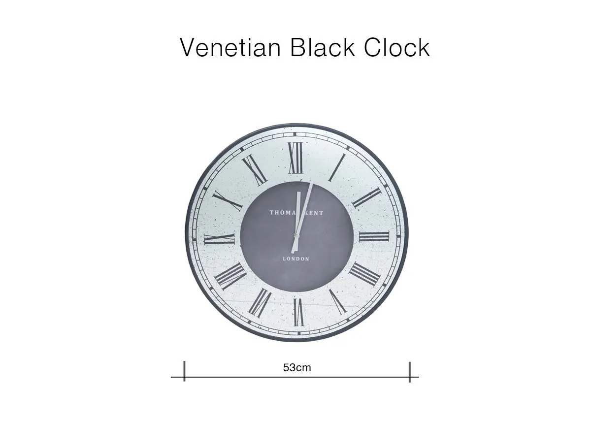A dimension image of the Ventian Clock with 53cm