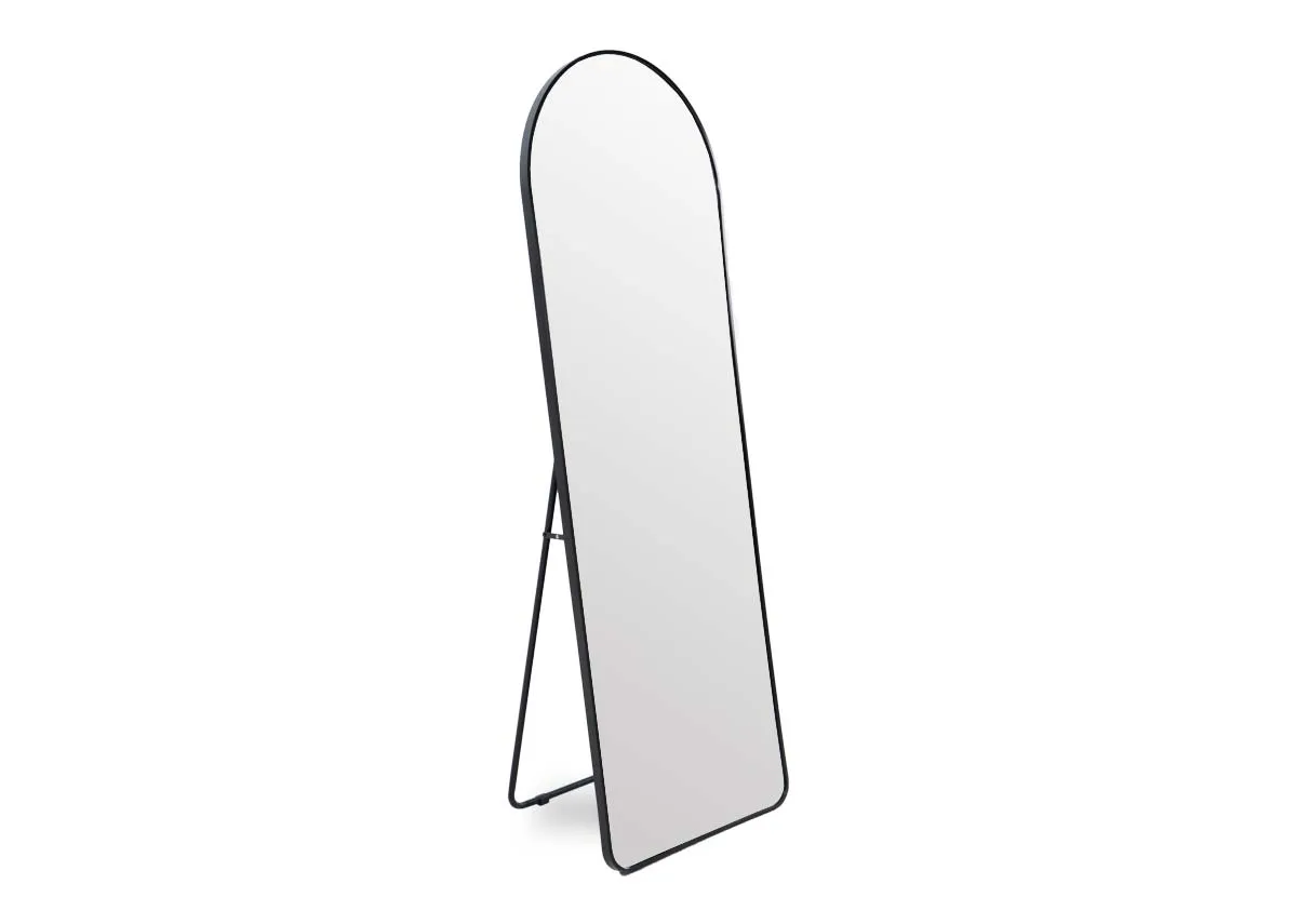 56cm x 165cm Black Free Standing Mirror - Vance