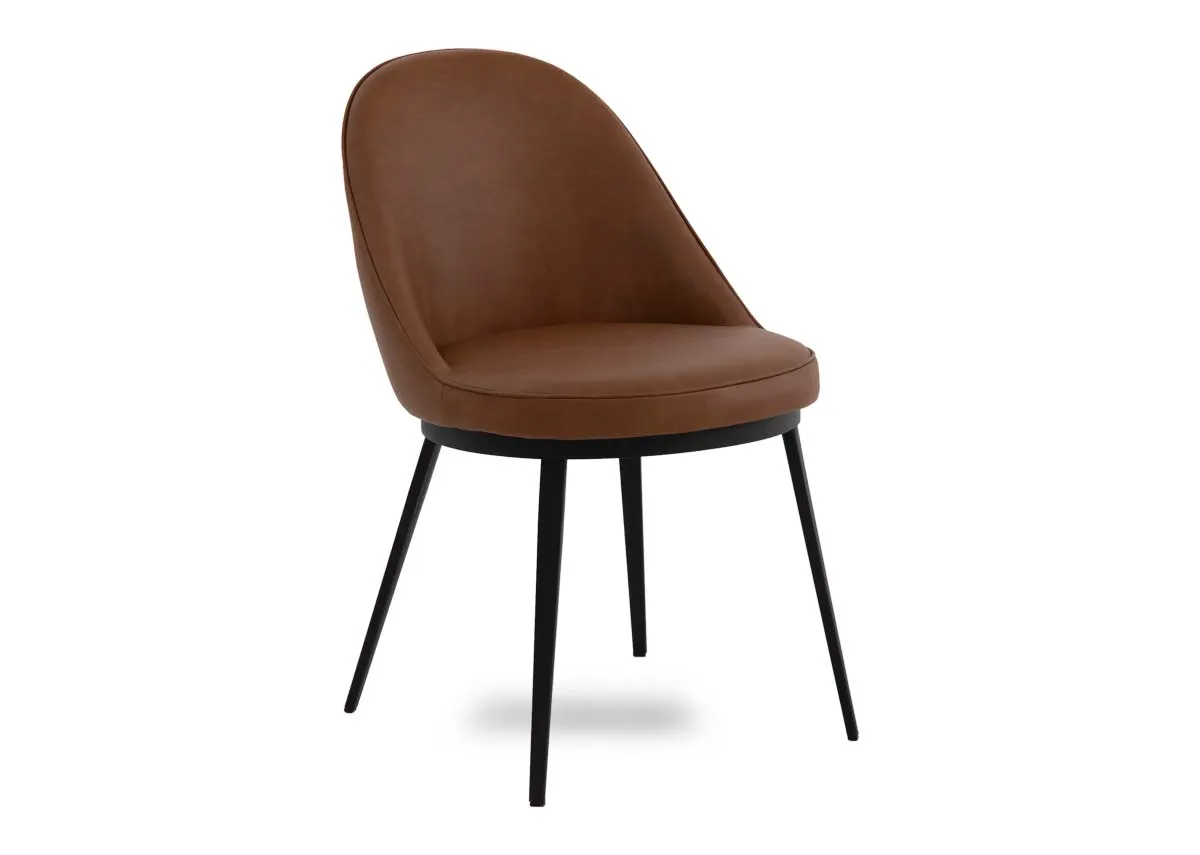 Brown Faux Leather Dining Chair - Gain