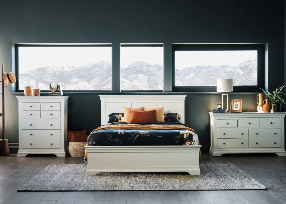 Small Double (4ft) White Pine Bed Frame - Dove