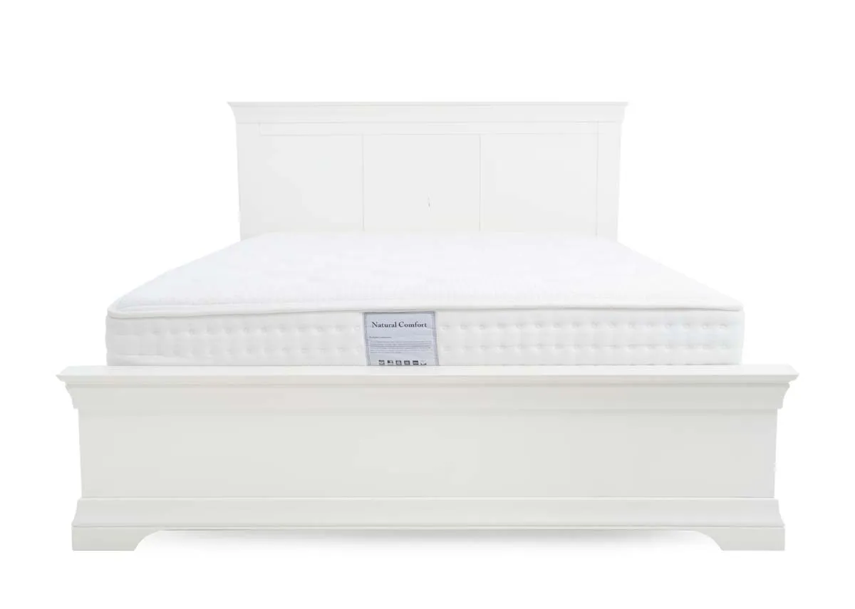 A dimension image of the Dove 4ft Bedframe with 140cm x 204cm x 115cm