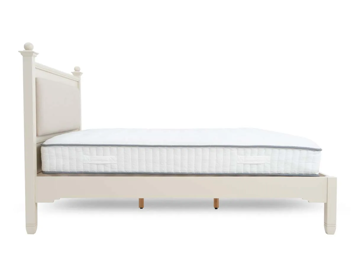 A 4ft cream bedframe from EZ Livings Dawn range. Side view