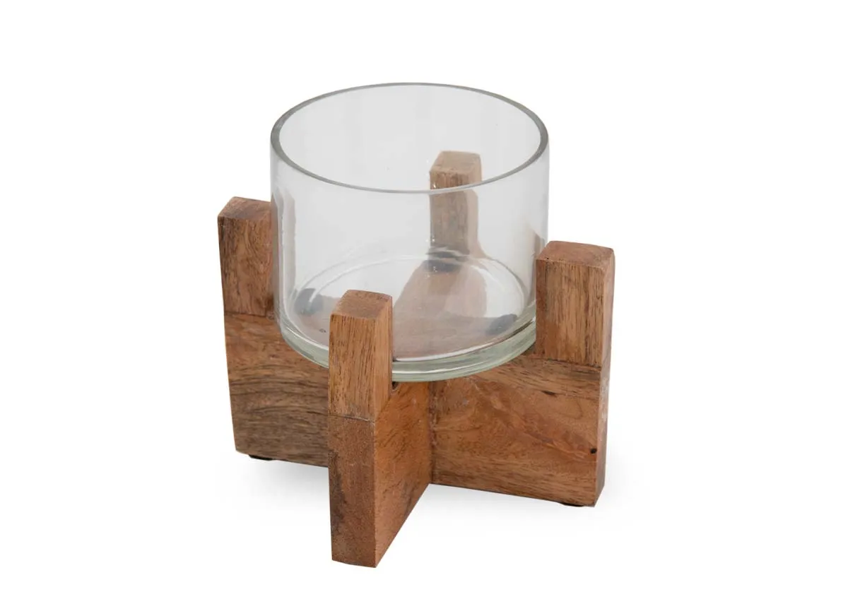 Large Natural Hurricane Candle Holder - Piper