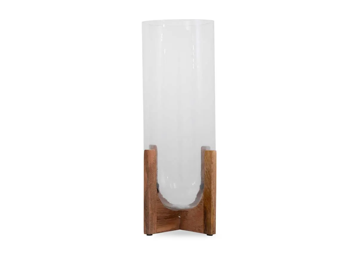 A dimension image of the Rubi small candle holder with 16cm x 30cm
