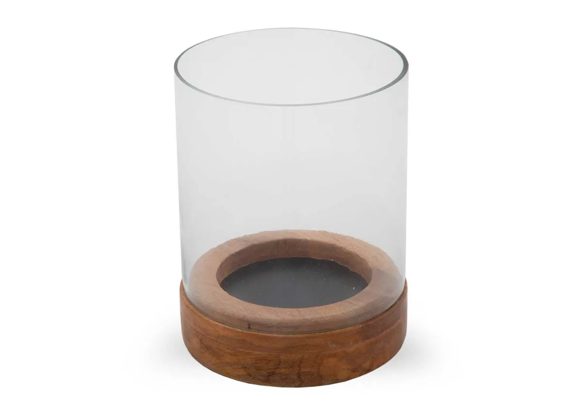 Glass Hurricane Candle Holder- Viola