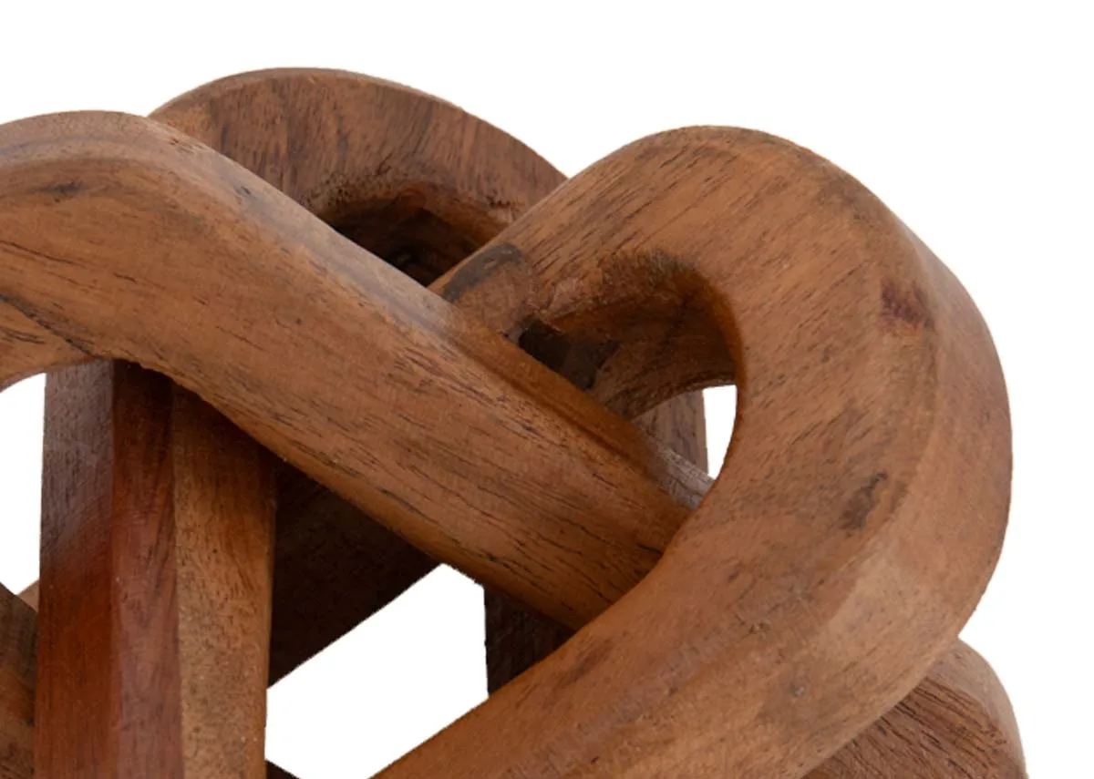A small abstract knotted wood ornament from EZ Livings Jada range. Closeup