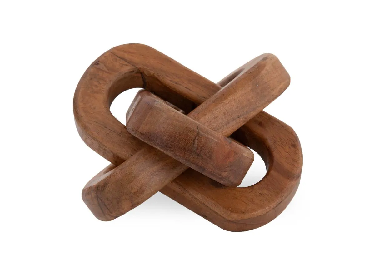 A small abstract knotted wood ornament from EZ Livings Jada range. Side view