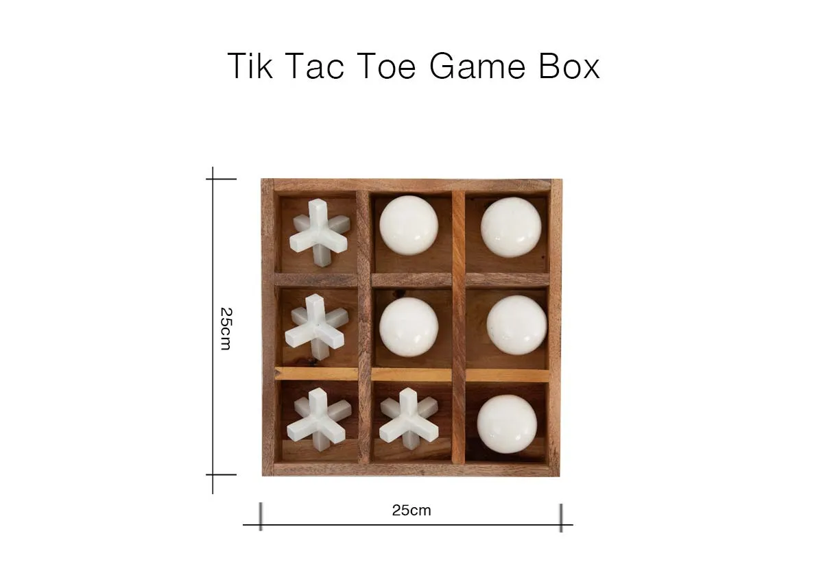 A dimension image of the 25cm x 26cm Tik Tac Toe Game Box