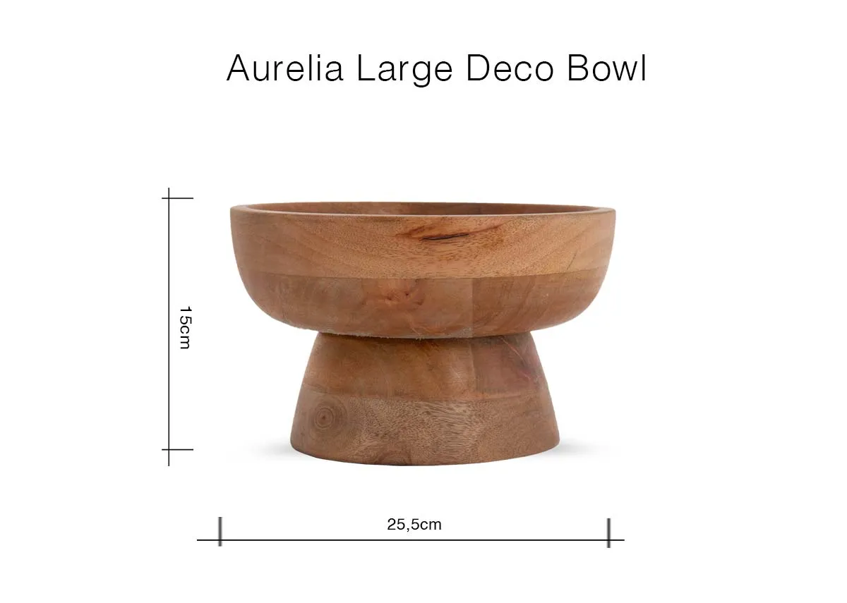 A dimension image of the Aurelia bowl with 25.5cm x 15cm