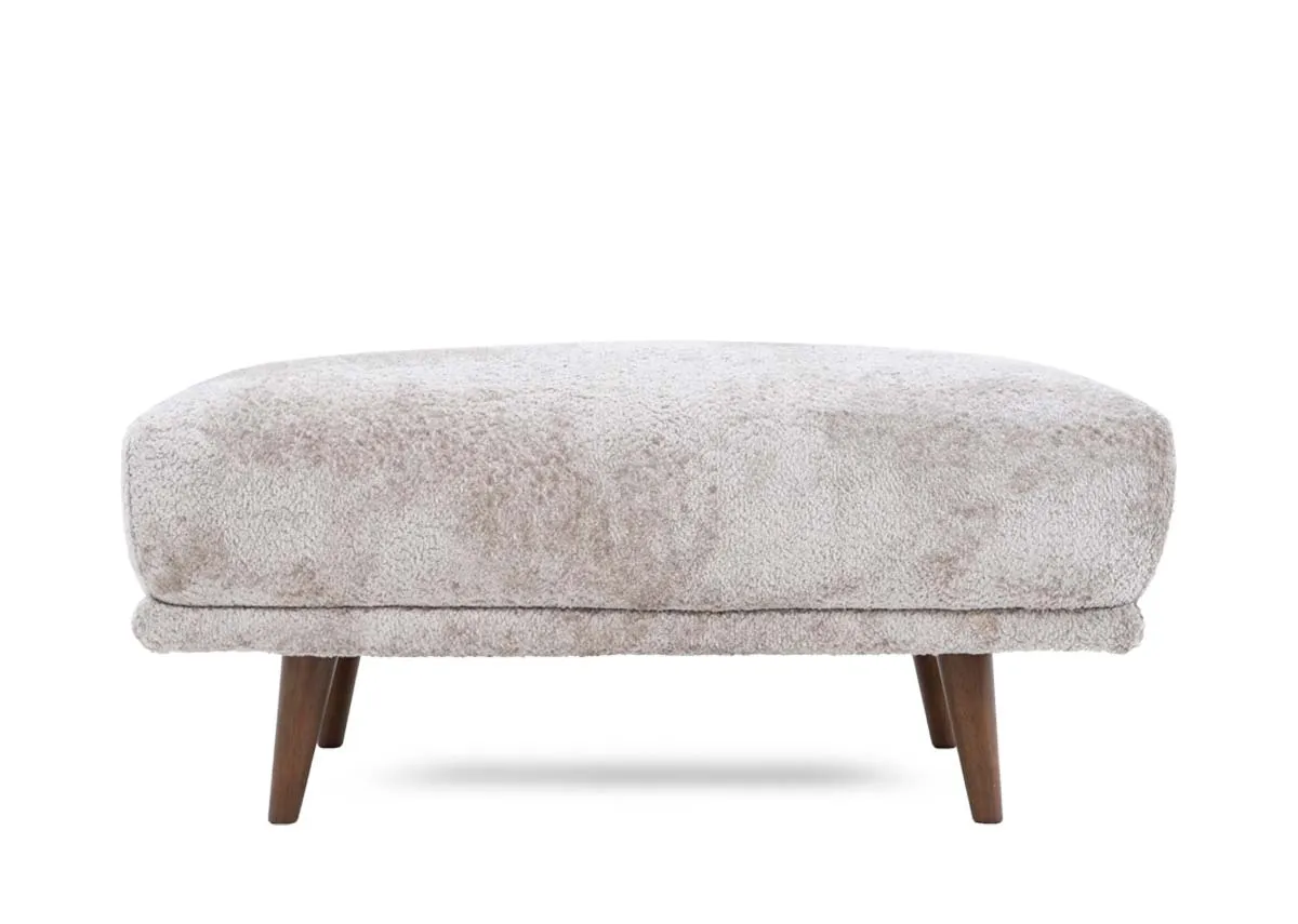 A large rectangular silver grey footstool from EZ Livings Boutique range. Front view