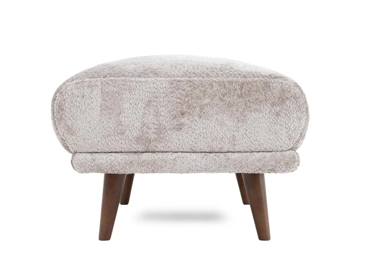 A large rectangular silver grey footstool from EZ Livings Boutique range. Side view