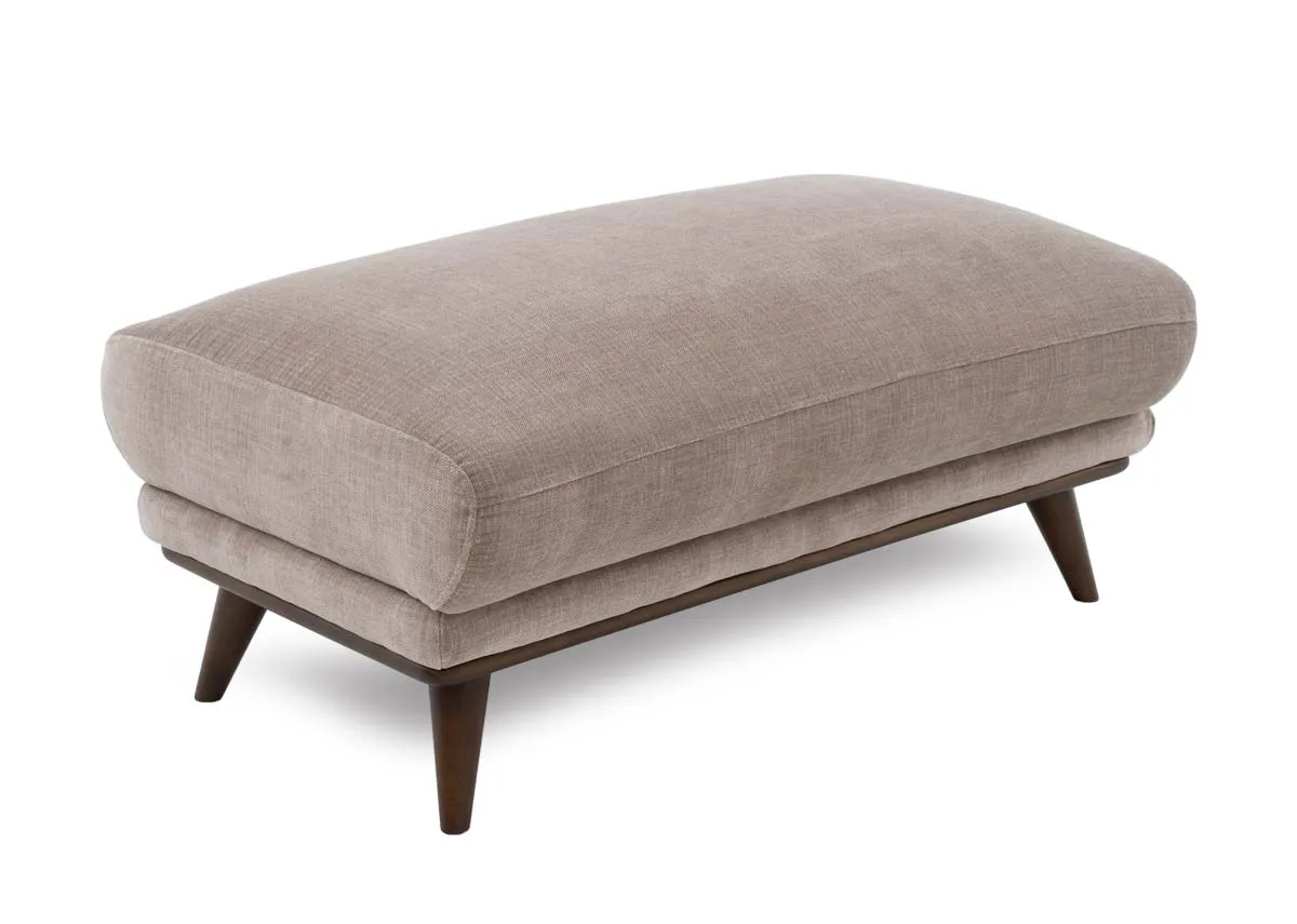 Large Beige Fabric Footstool - Pippa