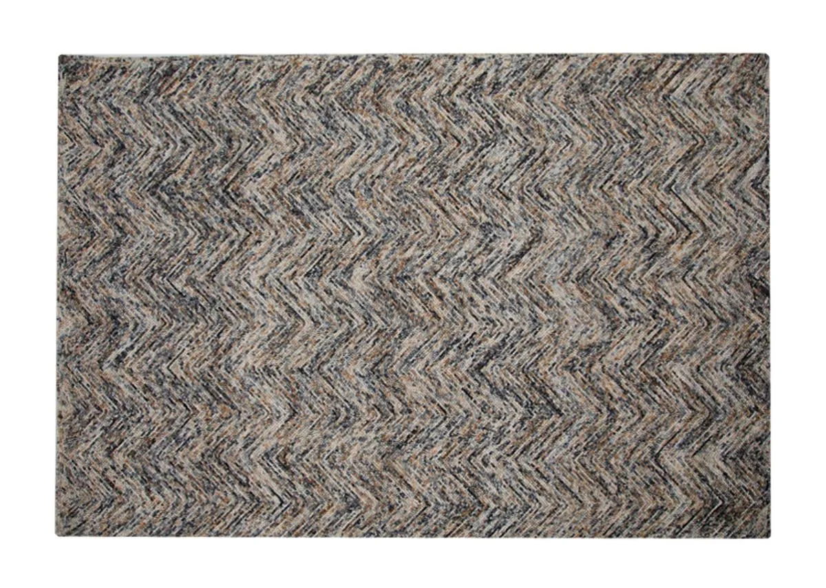 A small cream gold and grey textured rug from EZ Livings San Jose range.Front view