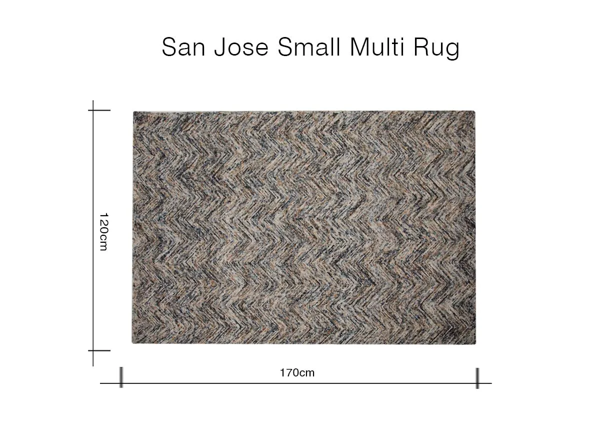 A dimension image of the San Jose Small Rug with 120cm x 170cm
