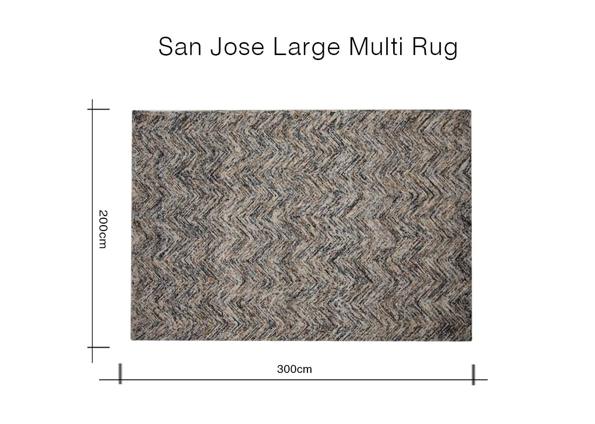 A dimension image of the San Jose Large Rug with 300cm x 200cm