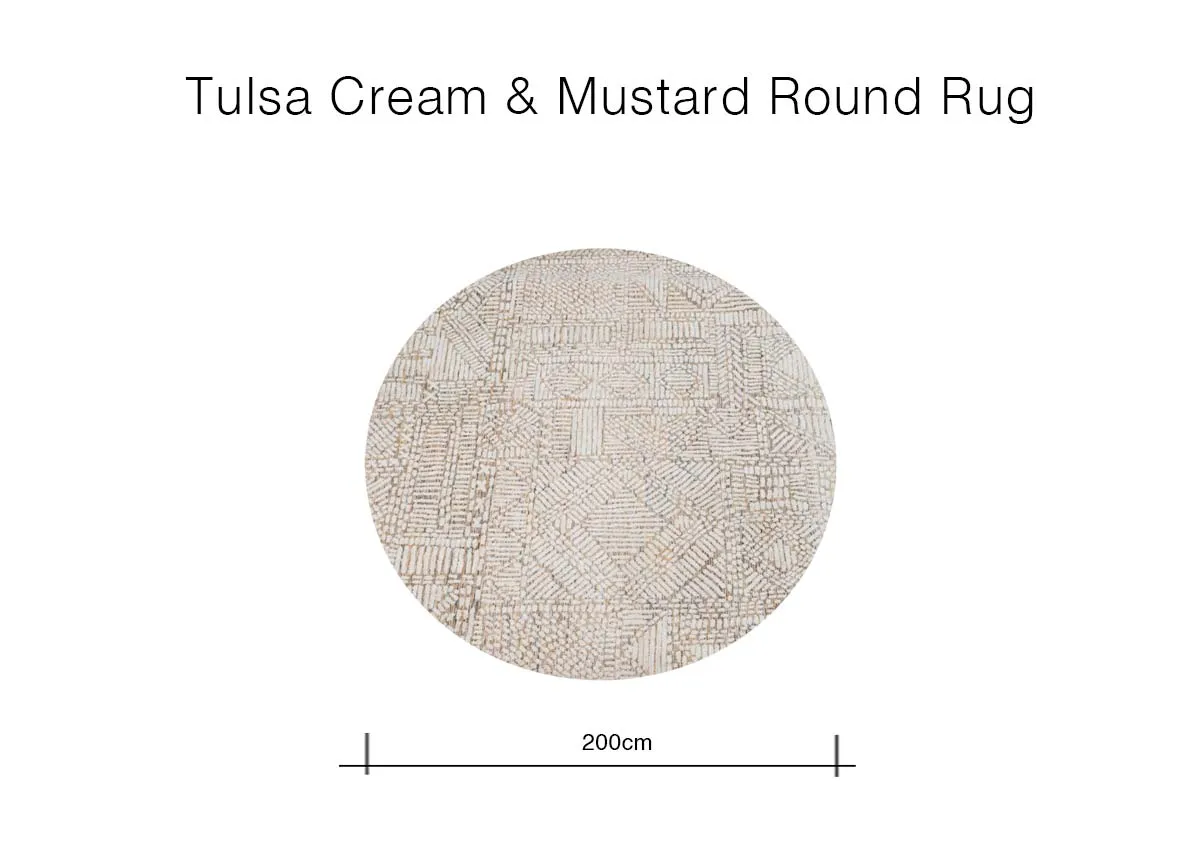 A dimension image of the Tulsa Rug with 200cm x 200cm