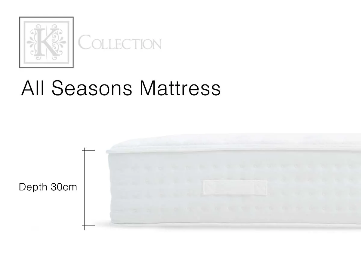 A dimension image of the All Seasons Mattress with 30cm