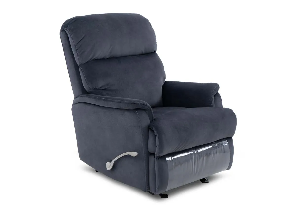 Dark Grey Fabric Recliner with Rocker - Emily