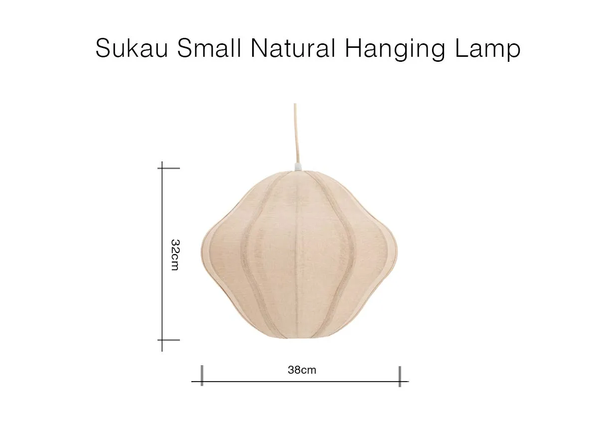 A dimension image of the Sukau Hanging Lamp with 38cm x 32cm
