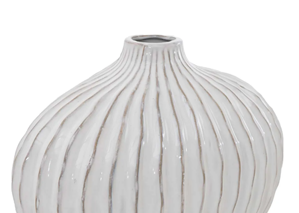 A dimension image of the Lorito Cream Vase with 35cm x 21cm x 30cm