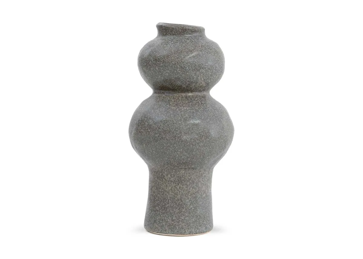 A grey vase from EZ Livings Rogano range. Front view