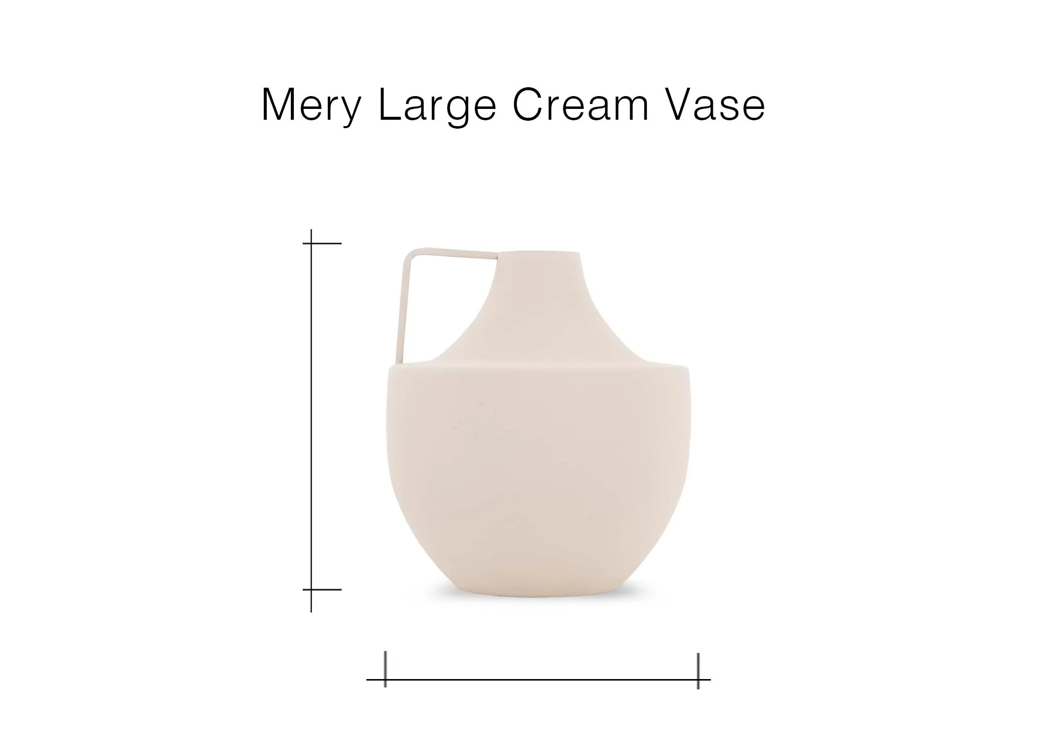 A dimension image of the Mery vase with 24cm x 24cm