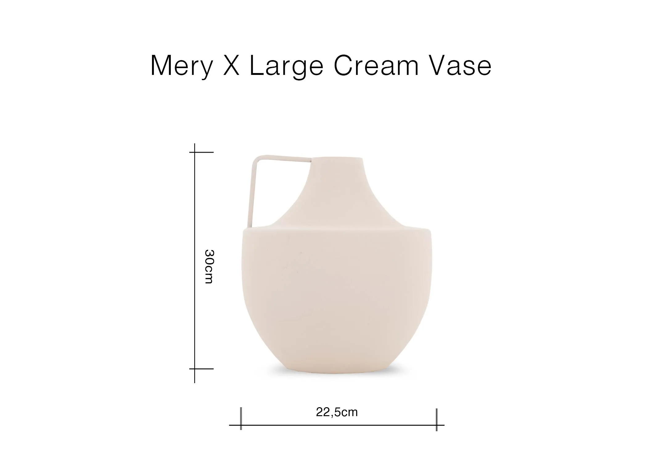 A dimension image of the Mery Vase with 26.5cm x 30cm
