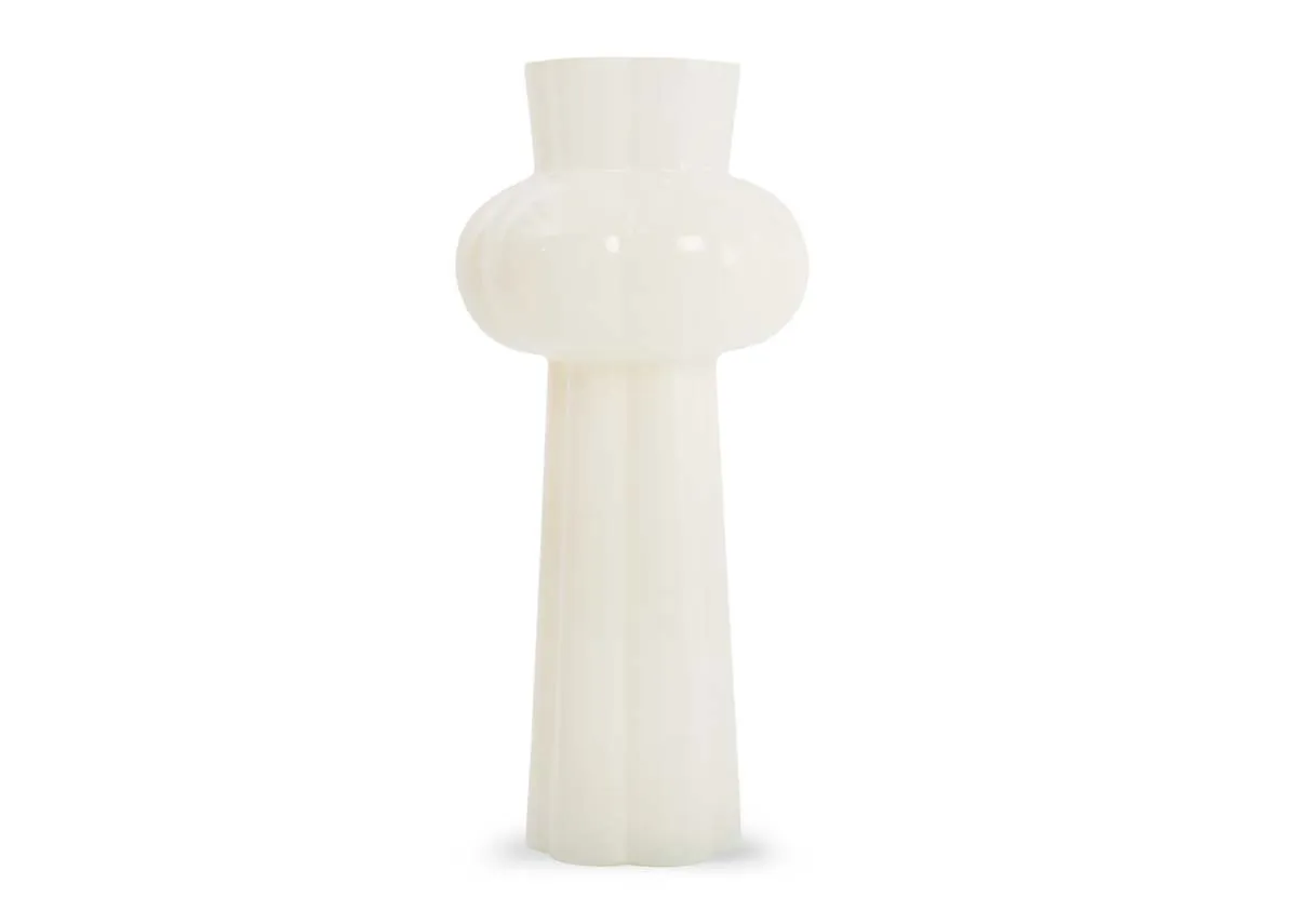 Small Cream Glass Vase - Kortesu