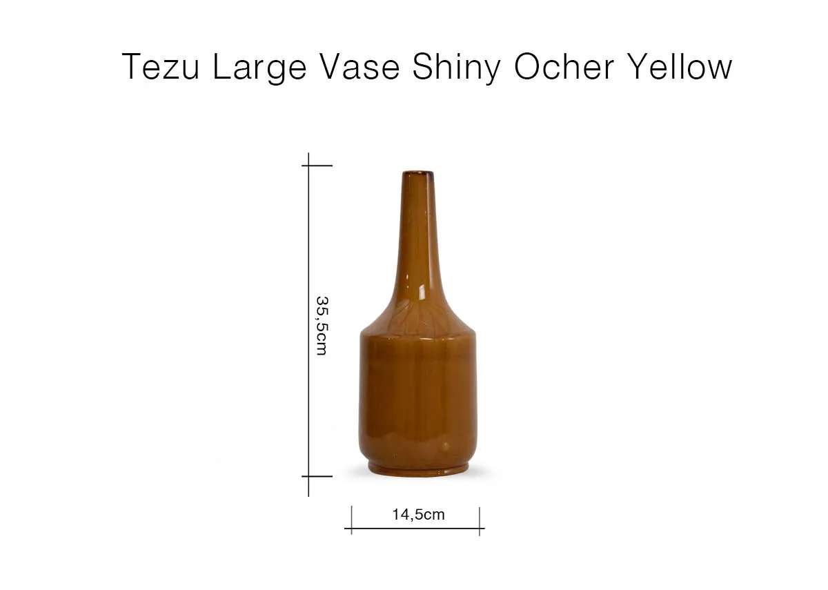 A dimension image of the Tezi Large Vase with 14.5cm x 35.5cm