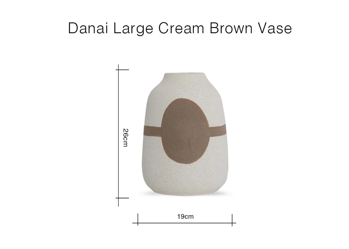 A dimension image of the Danai Large Vase with 19cm x 26cm