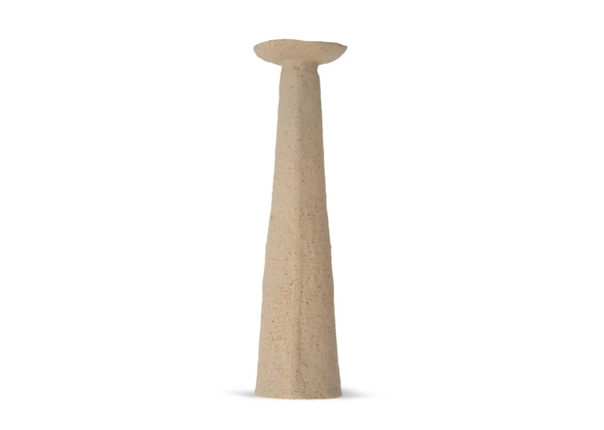 Large Light Brown Candle Holder - Ota